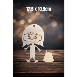 Dziewczynka 17,5cm, zarys, z otworem, sklejka 3mm